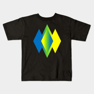 Blue-Yellow Diamonds Kids T-Shirt